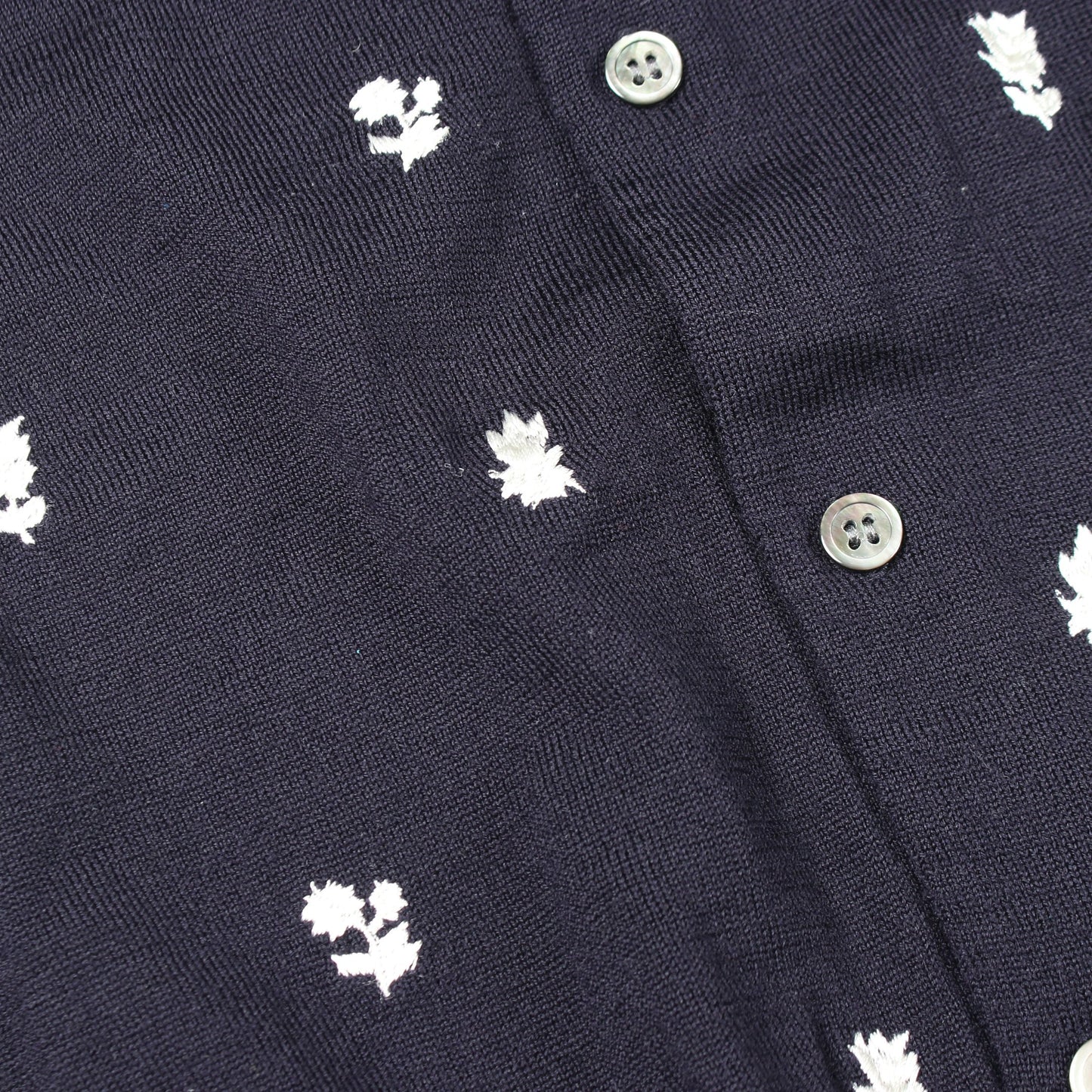 花柄 刺繍 カーディガン ウール ネイビー コムデギャルソンコムデギャルソン