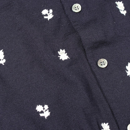 花柄 刺繍 カーディガン ウール ネイビー コムデギャルソンコムデギャルソン