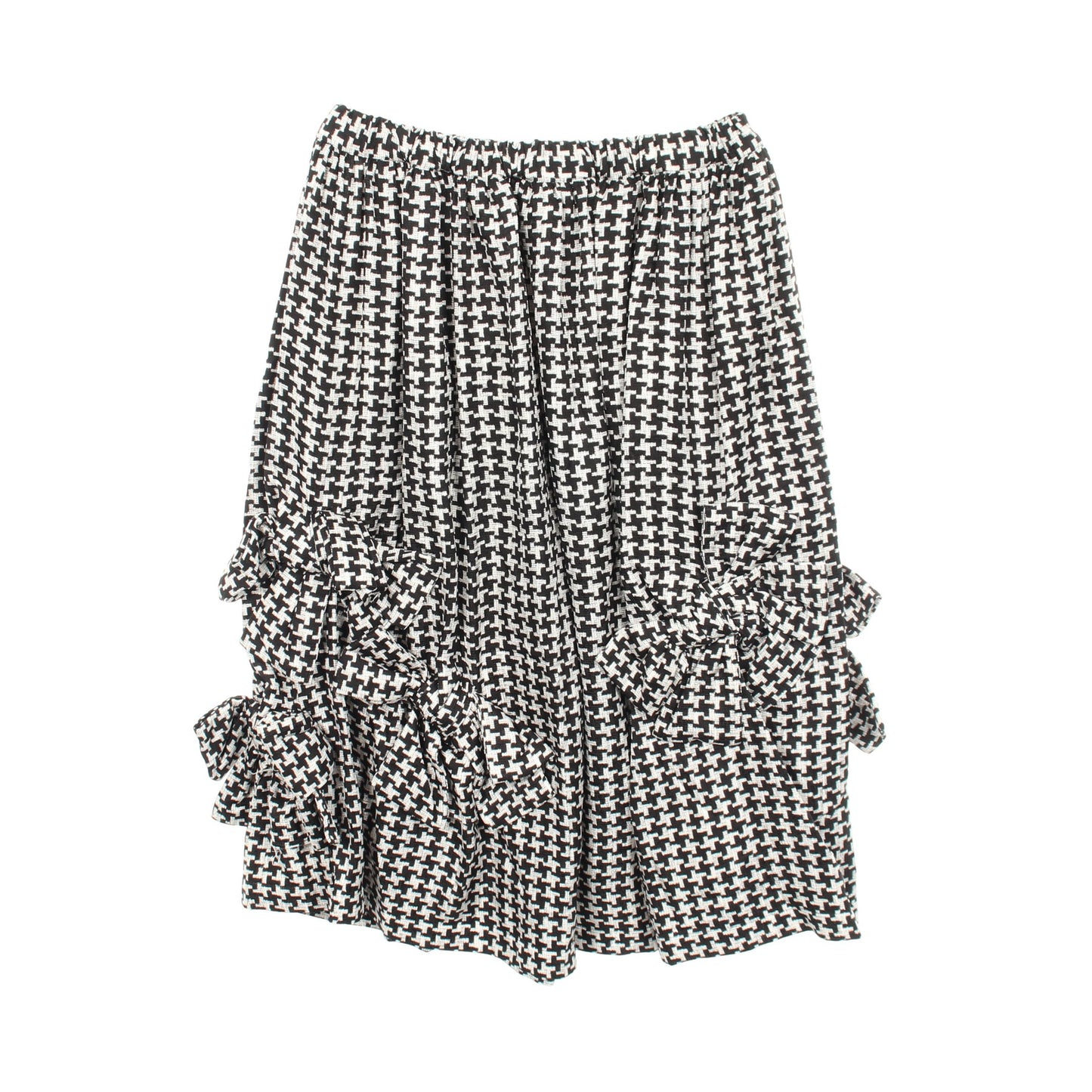 千鳥柄 リボン スカート シルク ブラック ホワイト コムデギャルソンコムデギャルソン ボトムス Comme des Garcons Comme des Garcons