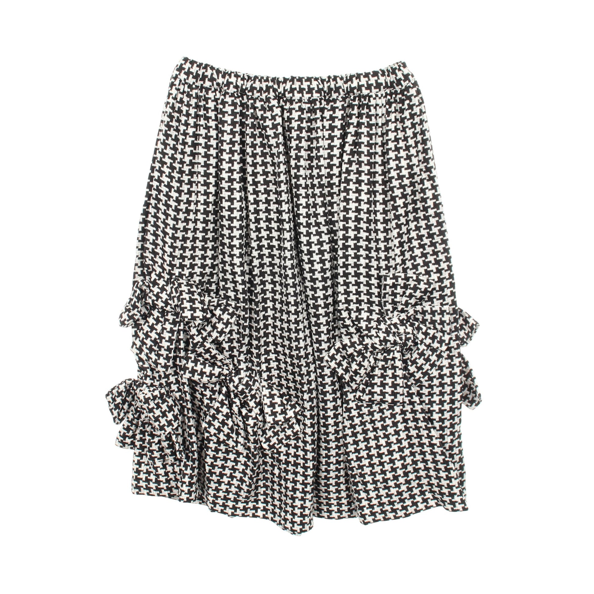 千鳥柄 リボン スカート シルク ブラック ホワイト コムデギャルソンコムデギャルソン ボトムス Comme des Garcons Comme des Garcons
