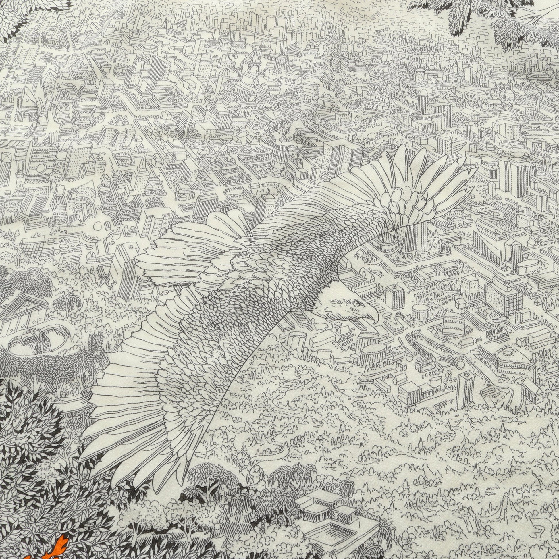 カレジェアン カレ140 Retour a la Nature スカーフ ショール カシミヤ シルク オフホワイト マルチカラー エルメス 財布・小物 HERMES