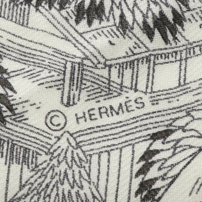 カレジェアン カレ140 Retour a la Nature スカーフ ショール カシミヤ シルク オフホワイト マルチカラー エルメス 財布・小物 HERMES