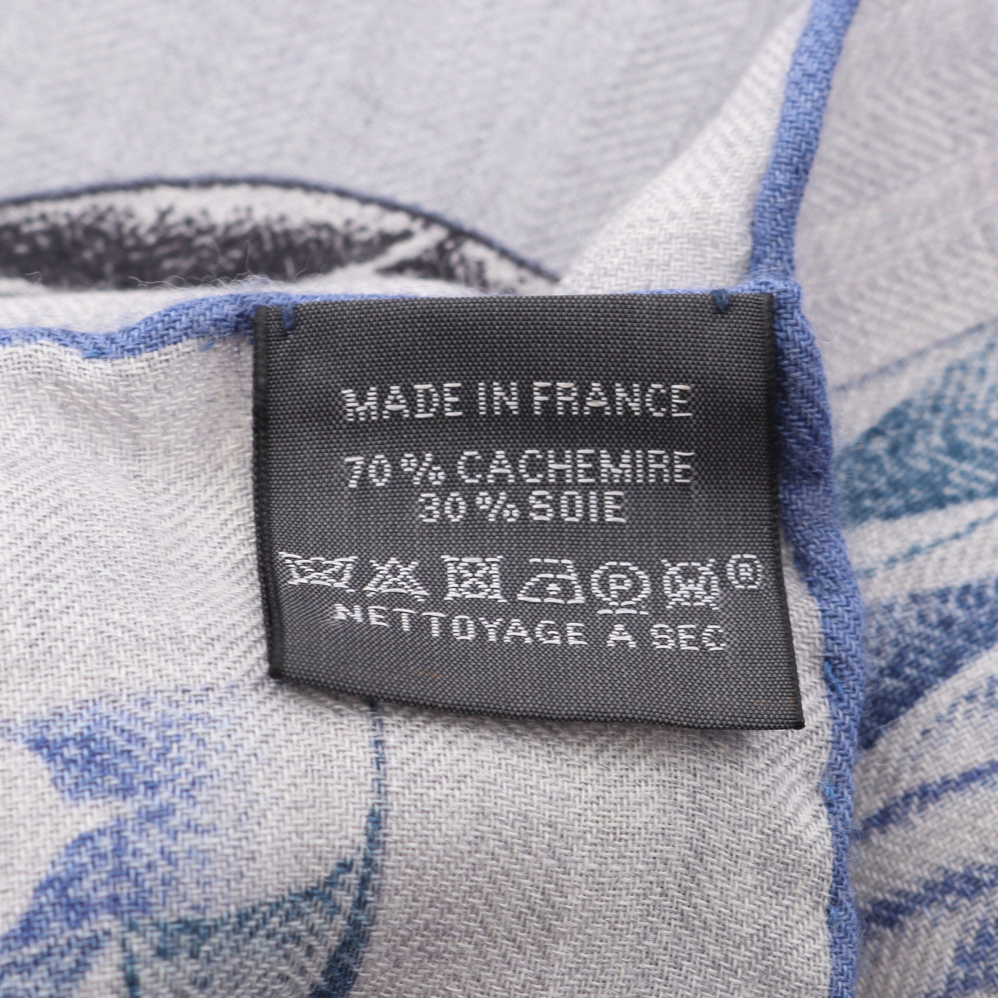 カレジェアン カレ140 ROBE DU SOIR スカーフ ショール カシミヤ シルク ライトグレー パープル マルチカラー エルメス 財布・小物 HERMES