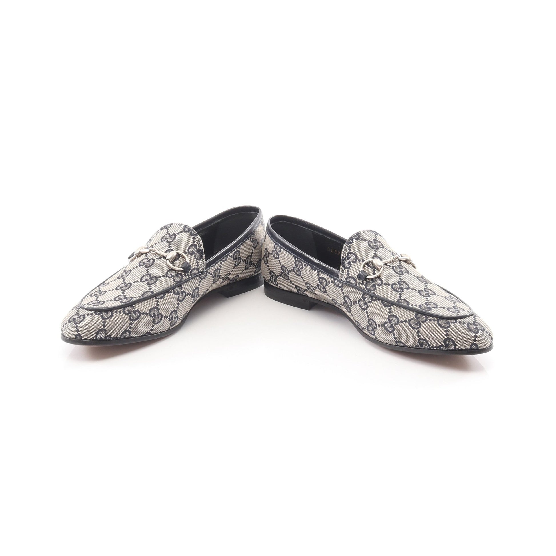 ホースビット GGキャンバス ローファー キャンバス レザー ベージュ ネイビー グッチ シューズ GUCCI