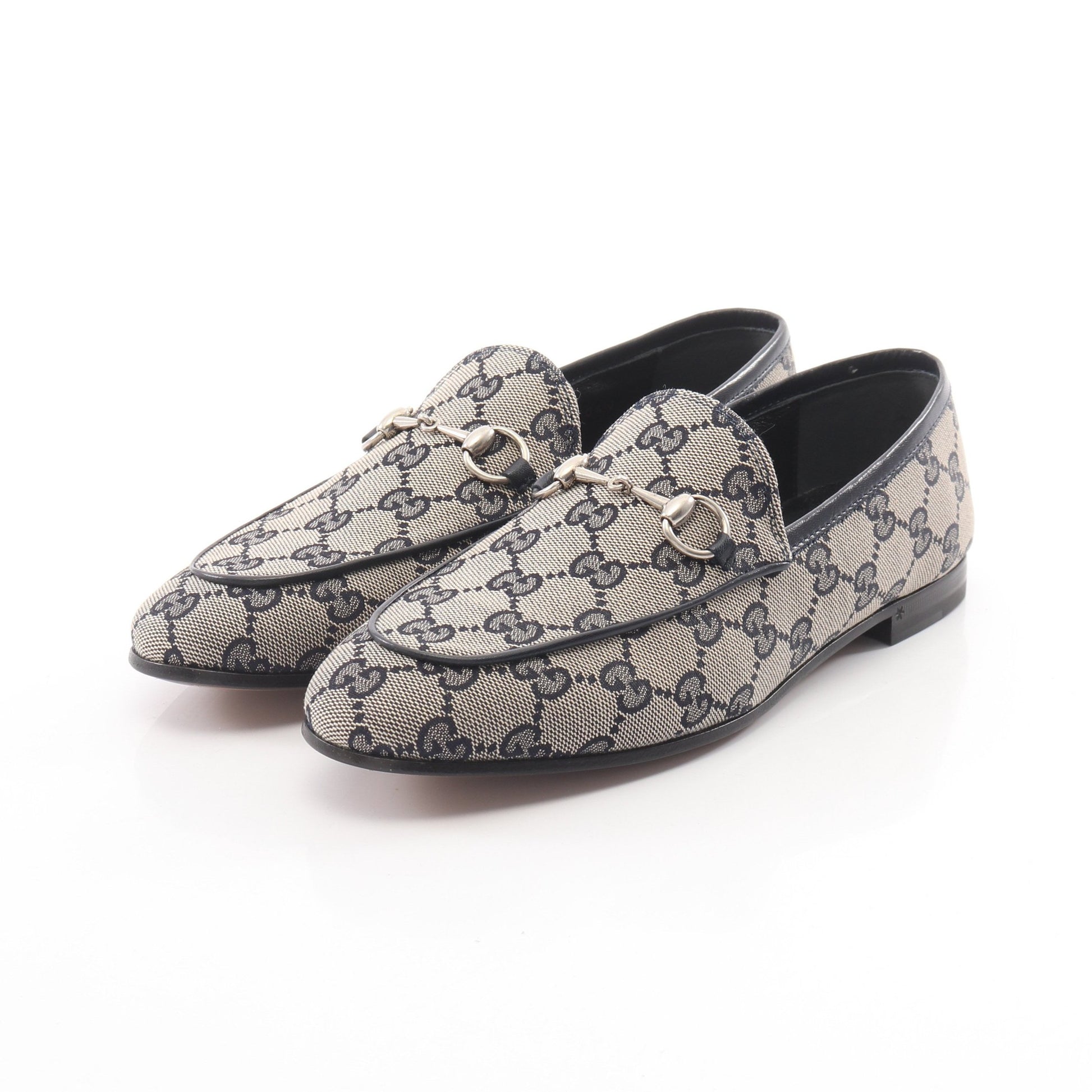 ホースビット GGキャンバス ローファー キャンバス レザー ベージュ ネイビー グッチ シューズ GUCCI