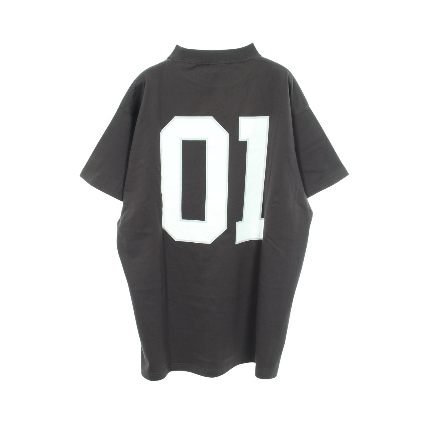 ロゴ刺繍 オーバーサイズ 半袖Tシャツ コットン ダークグレー ホワイト バレンシアガ トップス BALENCIAGA