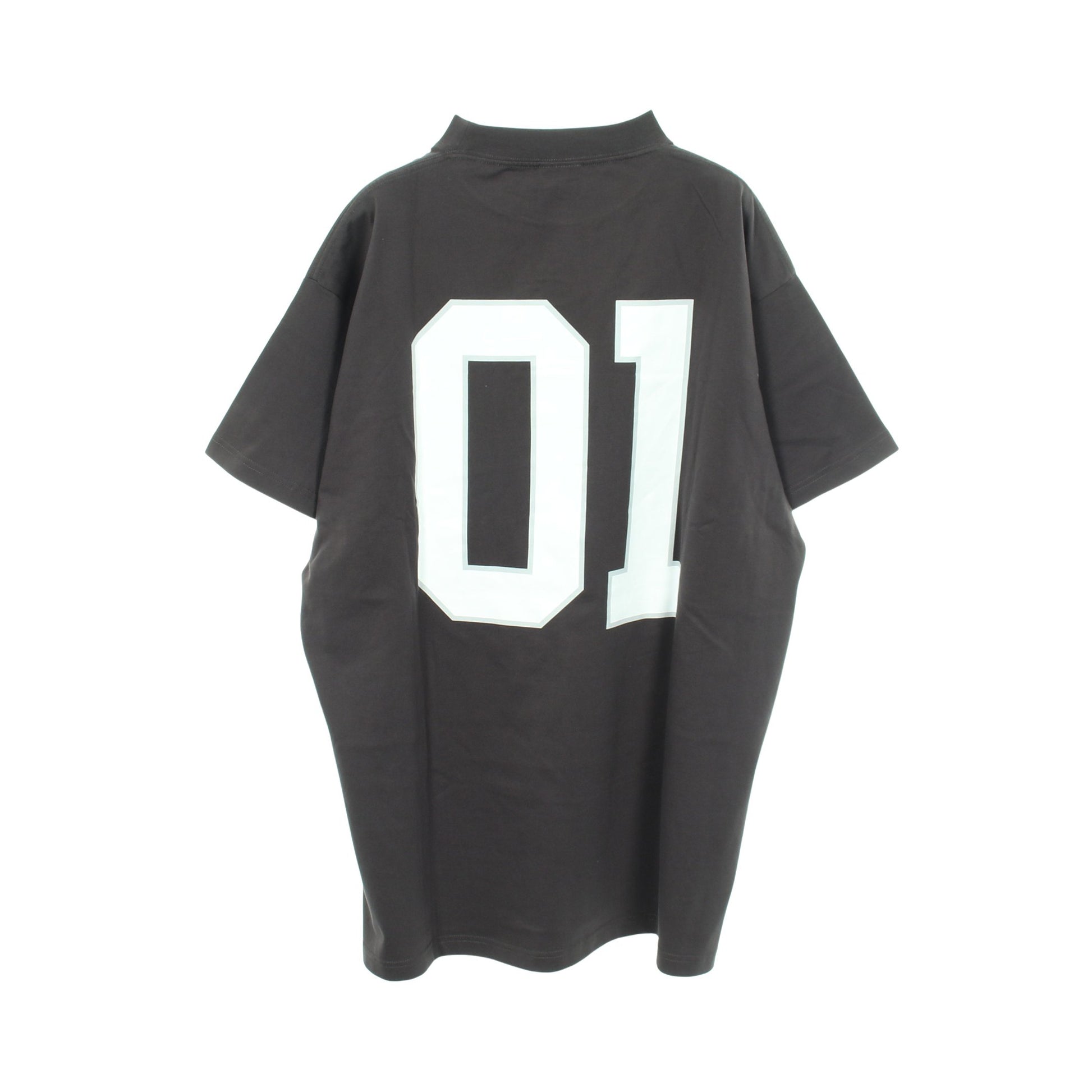 ロゴ刺繍 オーバーサイズ 半袖Tシャツ コットン ダークグレー ホワイト バレンシアガ トップス BALENCIAGA