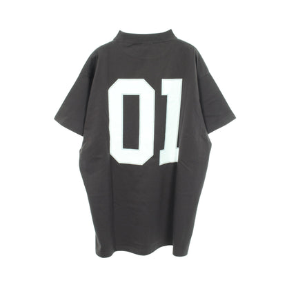 ロゴ刺繍 オーバーサイズ 半袖Tシャツ コットン ダークグレー ホワイト バレンシアガ トップス BALENCIAGA
