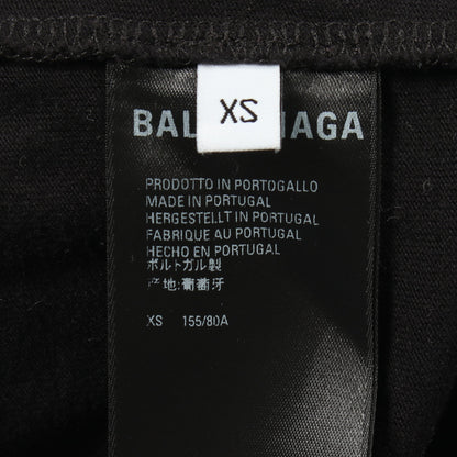 ロゴ刺繍 ダメージ加工 切替 ワンピース コットン ブラック バレンシアガ ワンピース BALENCIAGA