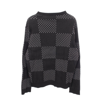 ディストーテッド ダミエ クルーネック ニット コットン ブラック グレー ルイヴィトン トップス LOUIS VUITTON