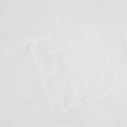 H刺繍ポケット 半袖 ポロシャツ コットン ホワイト エルメス トップス HERMES