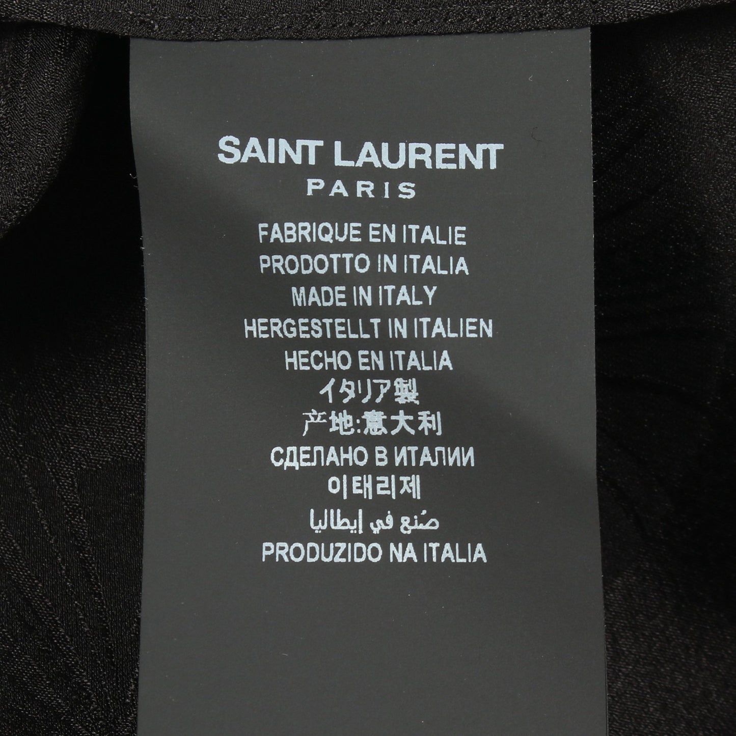 ノーカラー 総柄 シャツ シルク ブラック サンローランパリ トップス SAINT LAURENT PARIS