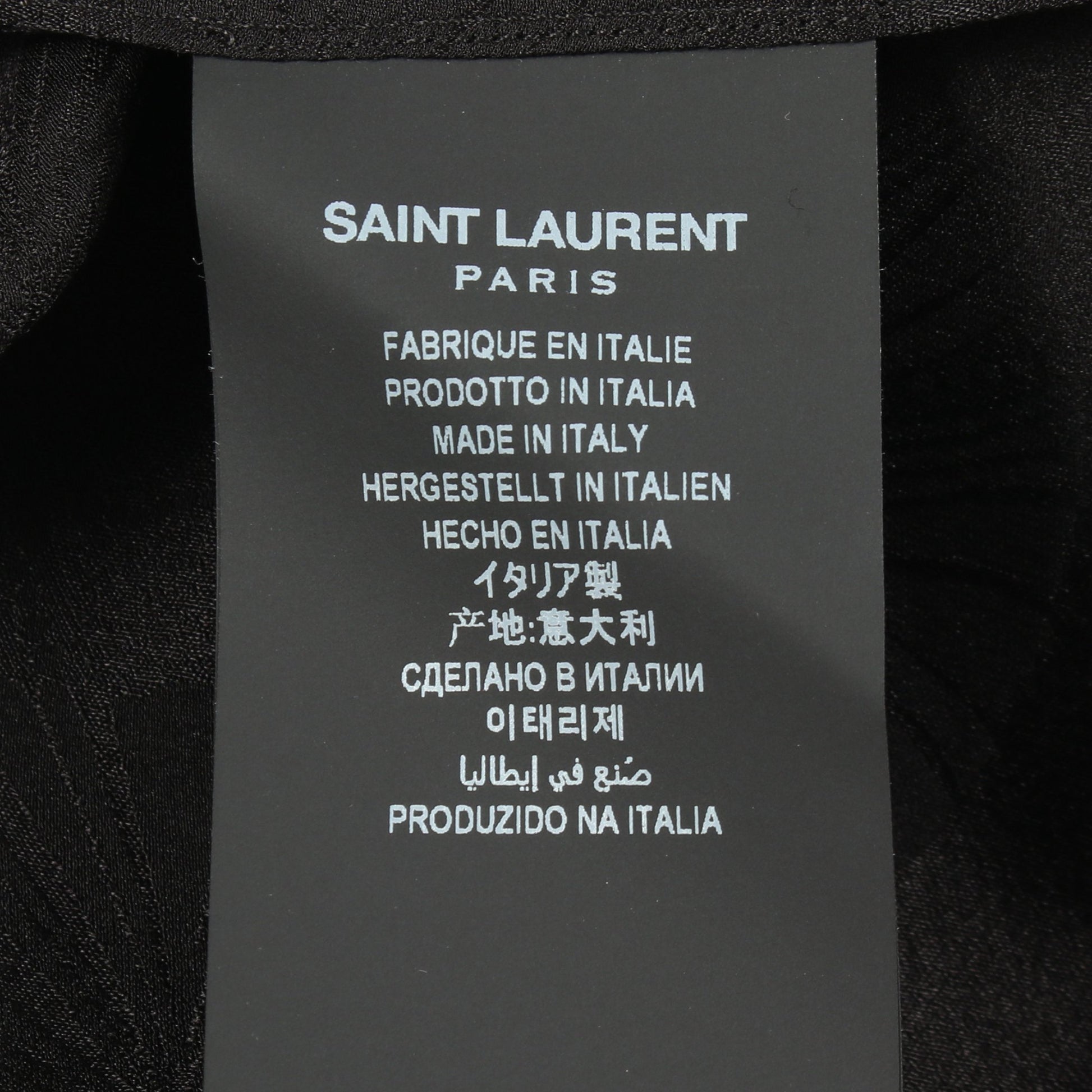 ノーカラー 総柄 シャツ シルク ブラック サンローランパリ トップス SAINT LAURENT PARIS