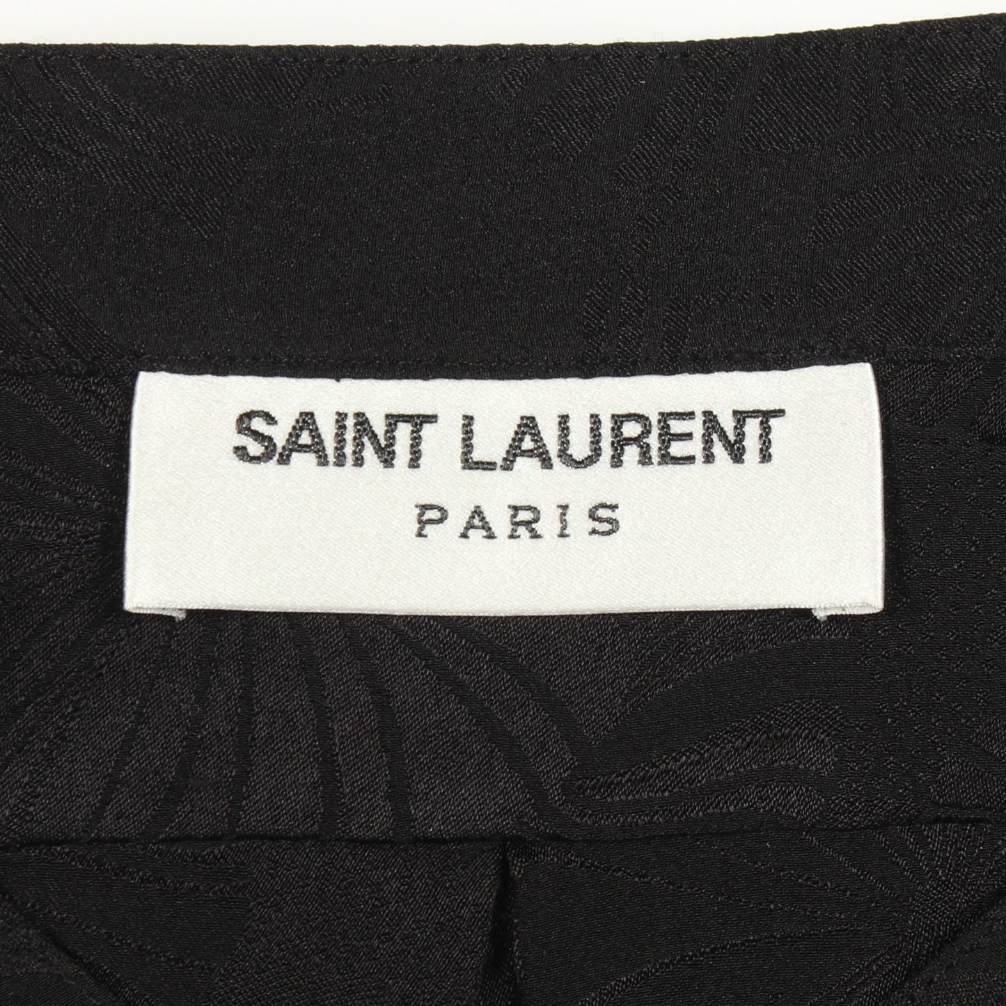 ノーカラー 総柄 シャツ シルク ブラック サンローランパリ トップス SAINT LAURENT PARIS