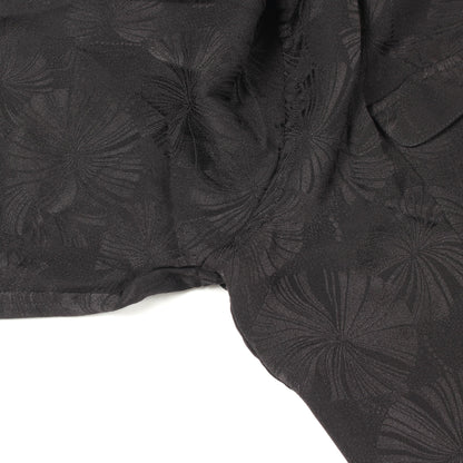 ノーカラー 総柄 シャツ シルク ブラック サンローランパリ トップス SAINT LAURENT PARIS
