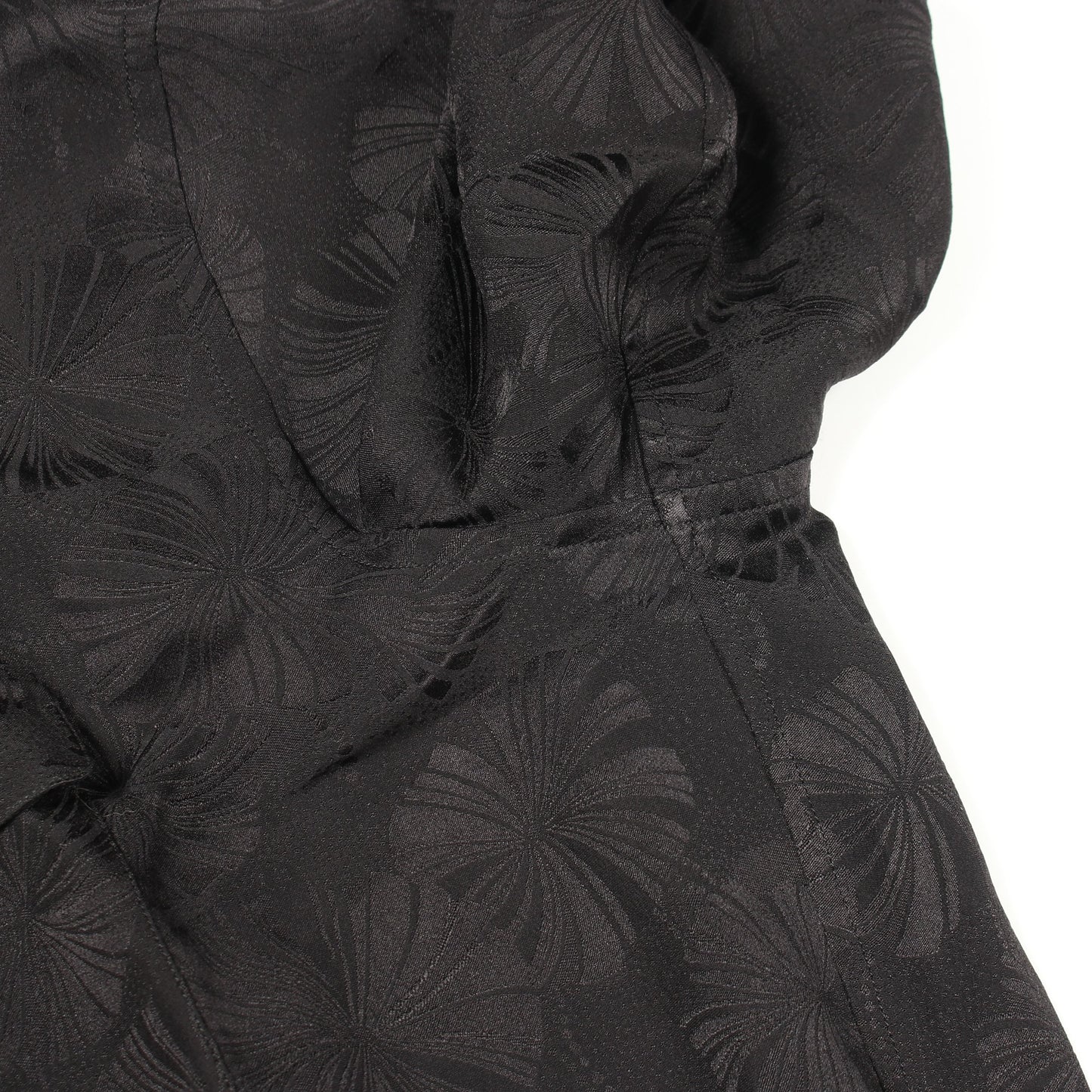 ノーカラー 総柄 シャツ シルク ブラック サンローランパリ トップス SAINT LAURENT PARIS