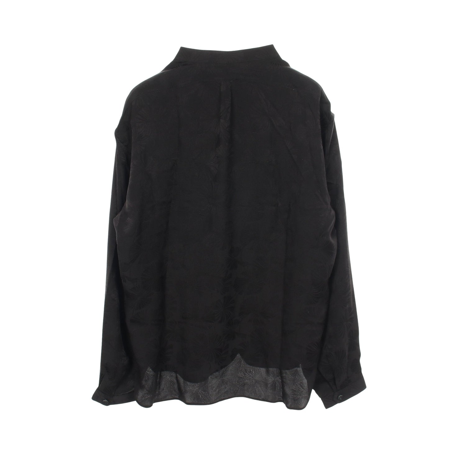 ノーカラー 総柄 シャツ シルク ブラック サンローランパリ トップス SAINT LAURENT PARIS