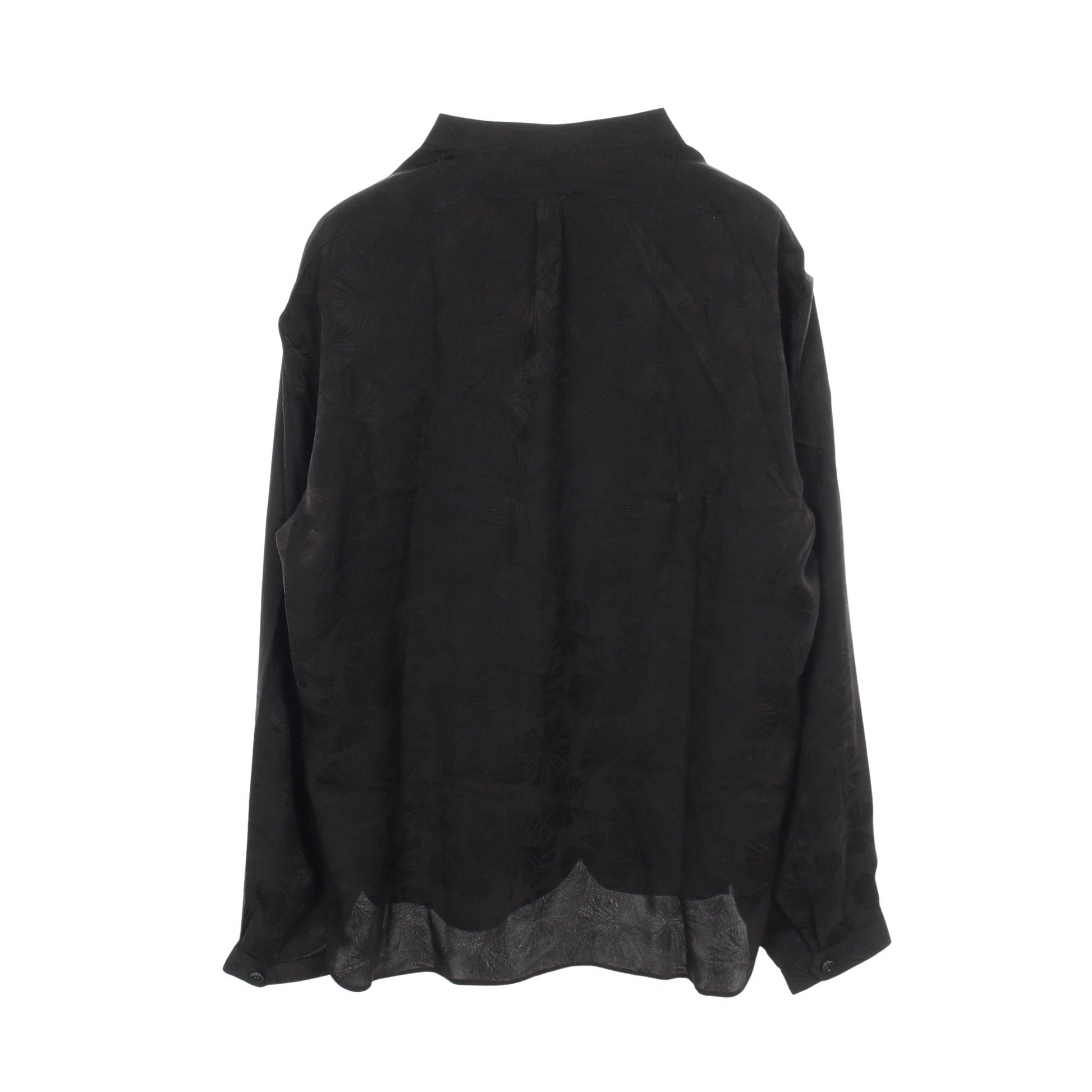 ノーカラー 総柄 シャツ シルク ブラック サンローランパリ トップス SAINT LAURENT PARIS