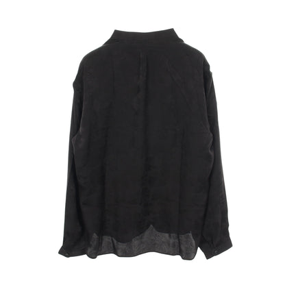 ノーカラー 総柄 シャツ シルク ブラック サンローランパリ トップス SAINT LAURENT PARIS