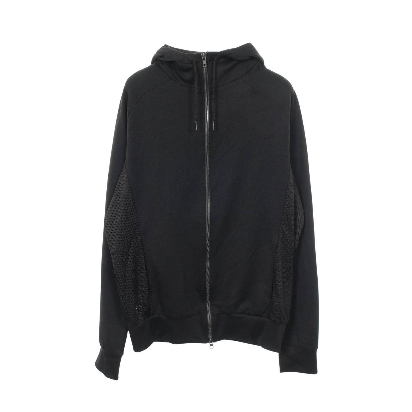 FLUID STRIPE TRACK JACKET メッシュ切替 ジップアップパーカー コットン ブラック ホワイト ワイスリー