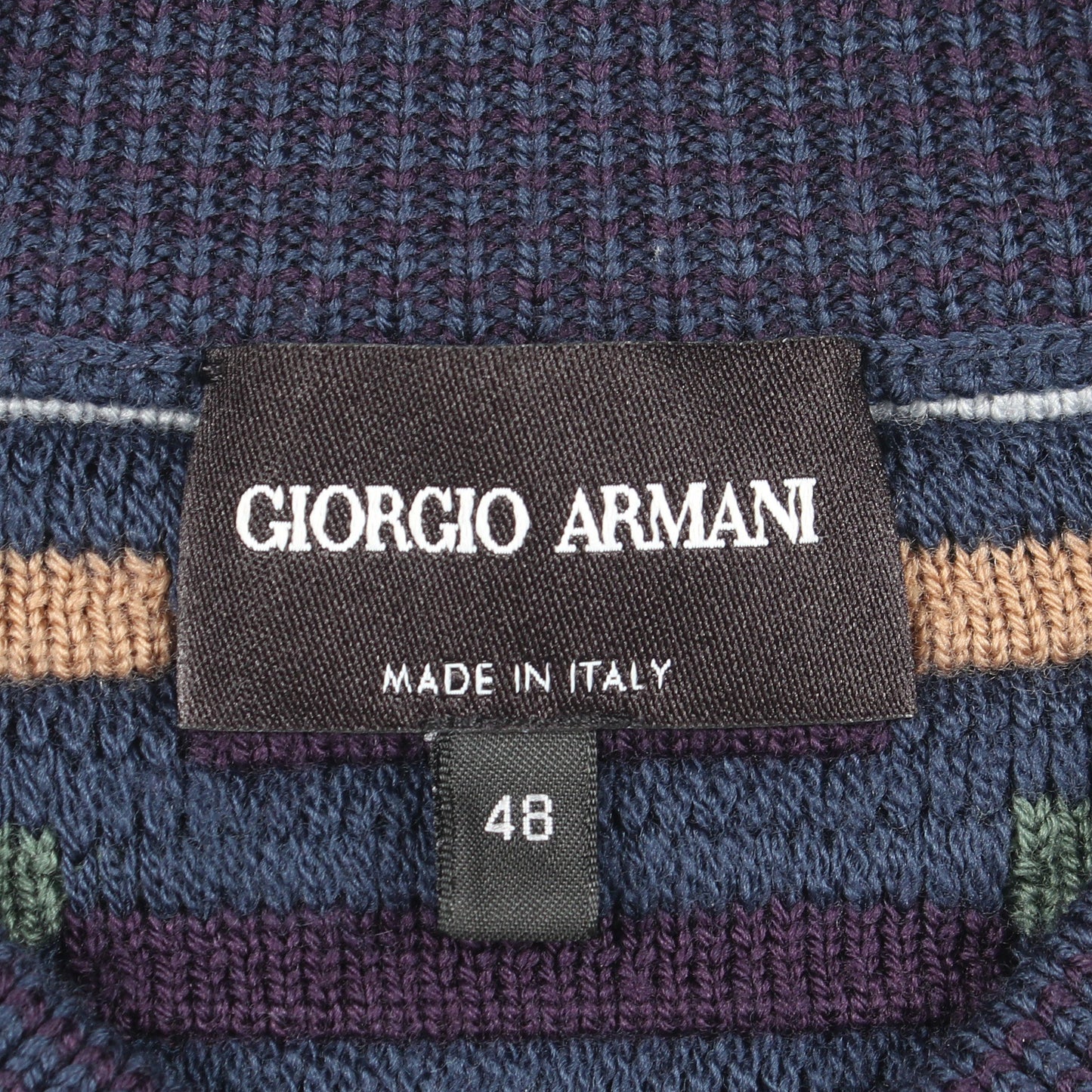 ひし形 ジャガード セーター ウール ネイビー ダークパープル マルチカラー ジョルジオアルマーニ トップス GIORGIO ARMANI