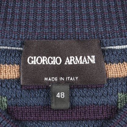 ひし形 ジャガード セーター ウール ネイビー ダークパープル マルチカラー ジョルジオアルマーニ トップス GIORGIO ARMANI