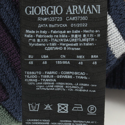ひし形 ジャガード セーター ウール ネイビー ダークパープル マルチカラー ジョルジオアルマーニ トップス GIORGIO ARMANI
