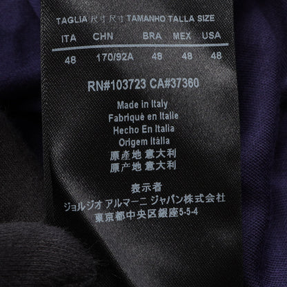 Vネック 半袖 カットソー レーヨン シルク パープル ジョルジオアルマーニ