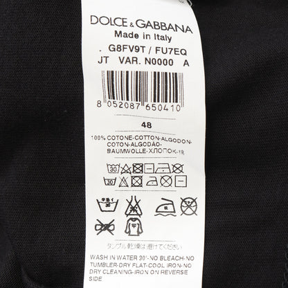 クルーネック 半袖Tシャツ コットン ブラック ドルチェアンドガッバーナ