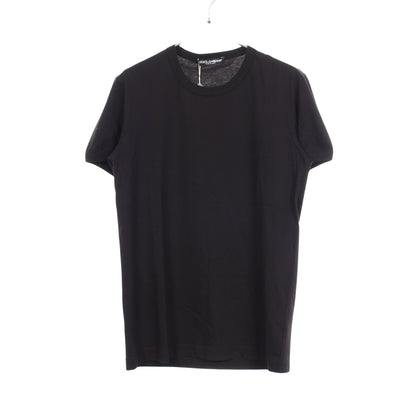 クルーネック 半袖Tシャツ コットン ブラック ドルチェアンドガッバーナ