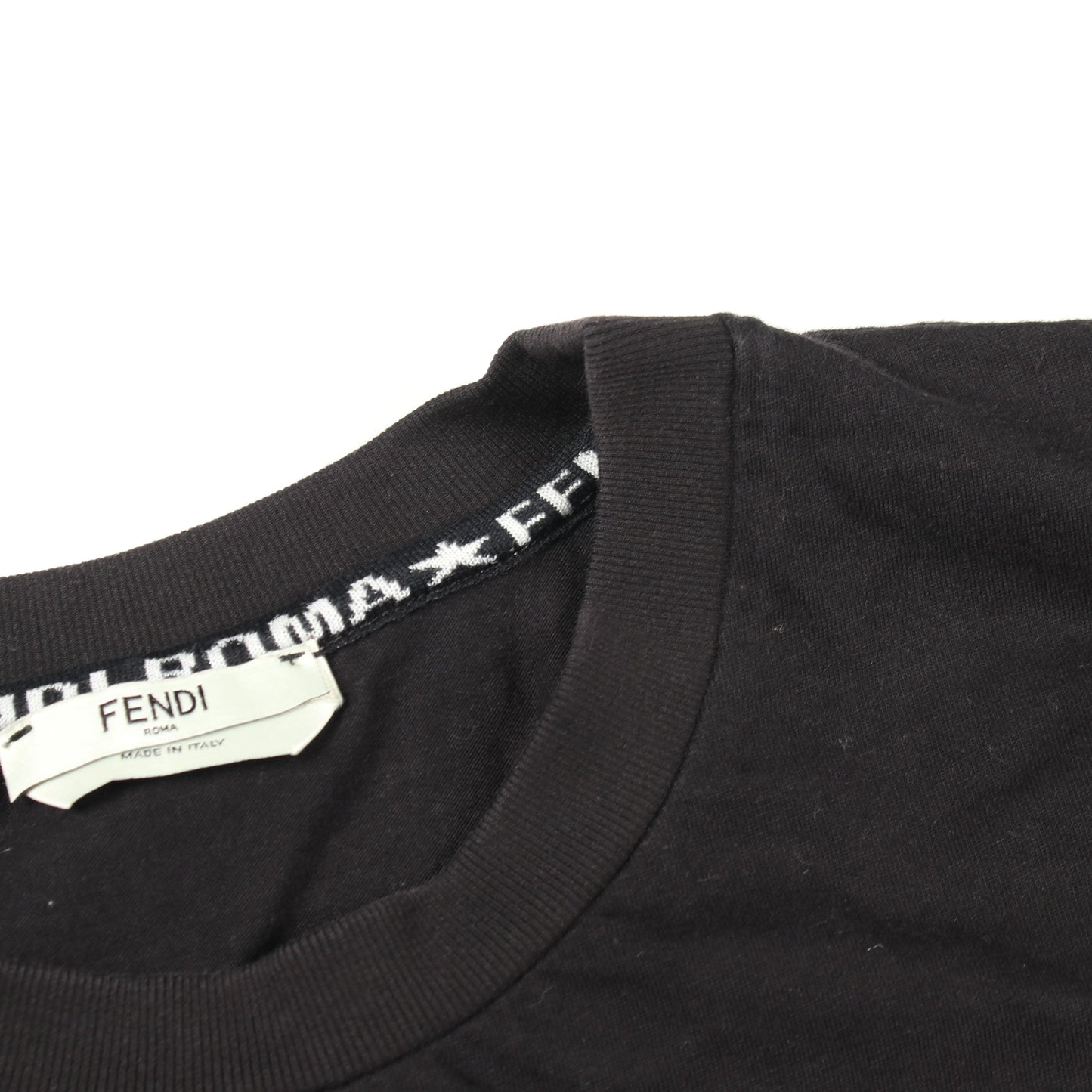 TREVI FALLS スパンコール サイドスリット 半袖Tシャツ コットン ブラック フェンディ トップス FENDI