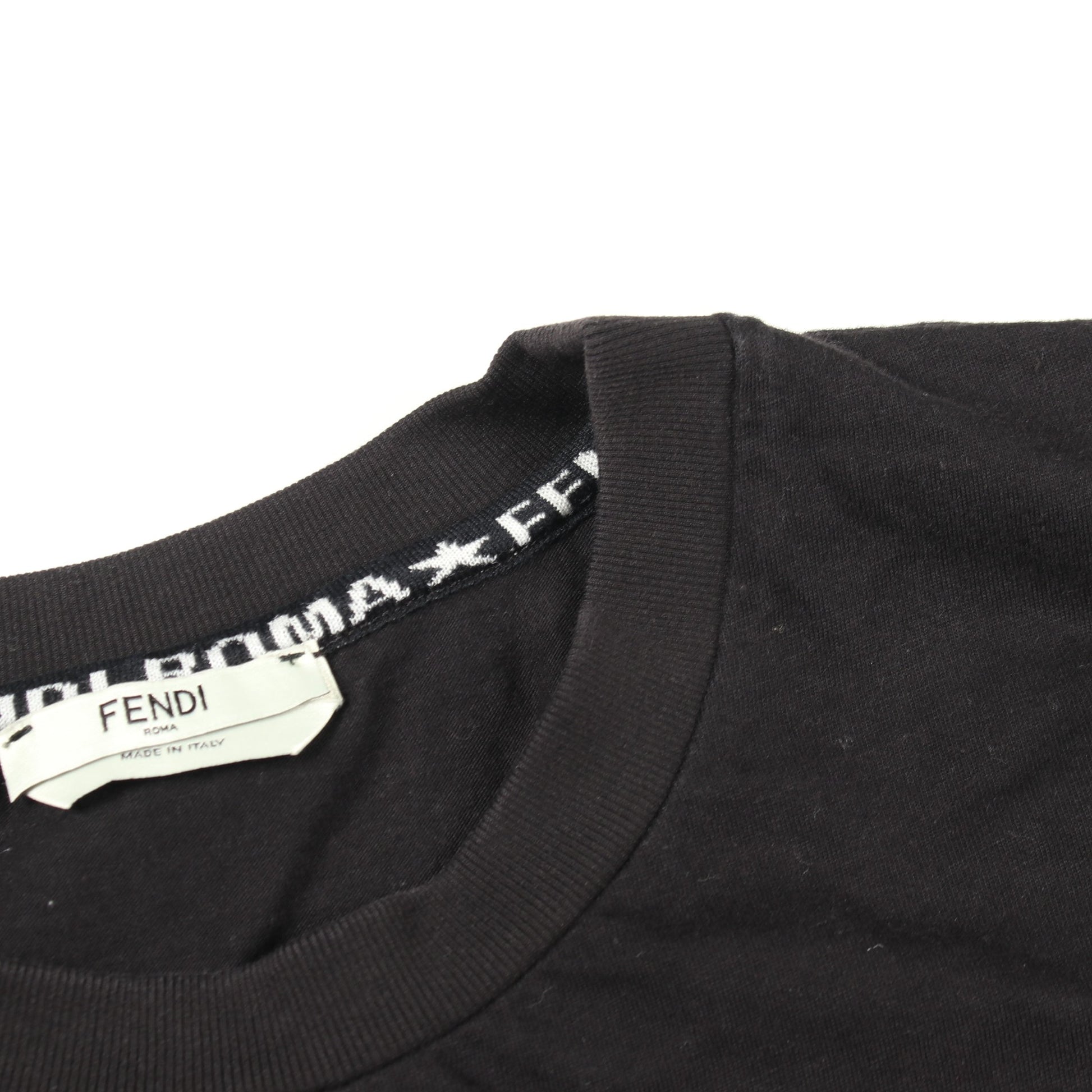 TREVI FALLS スパンコール サイドスリット 半袖Tシャツ コットン ブラック フェンディ トップス FENDI