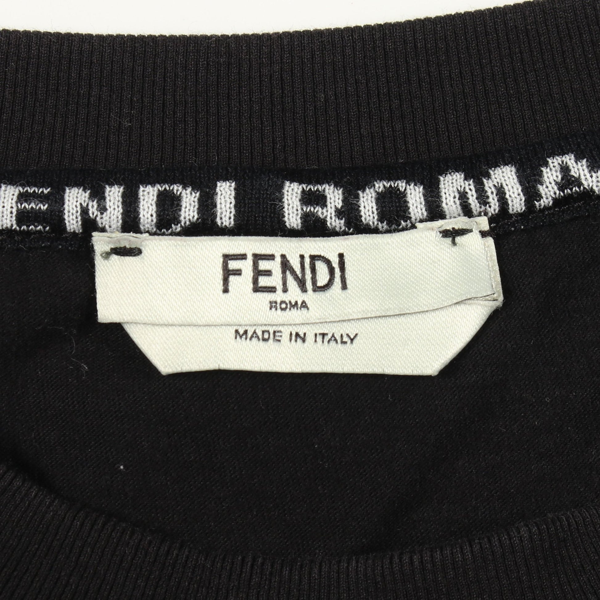 TREVI FALLS スパンコール サイドスリット 半袖Tシャツ コットン ブラック フェンディ トップス FENDI
