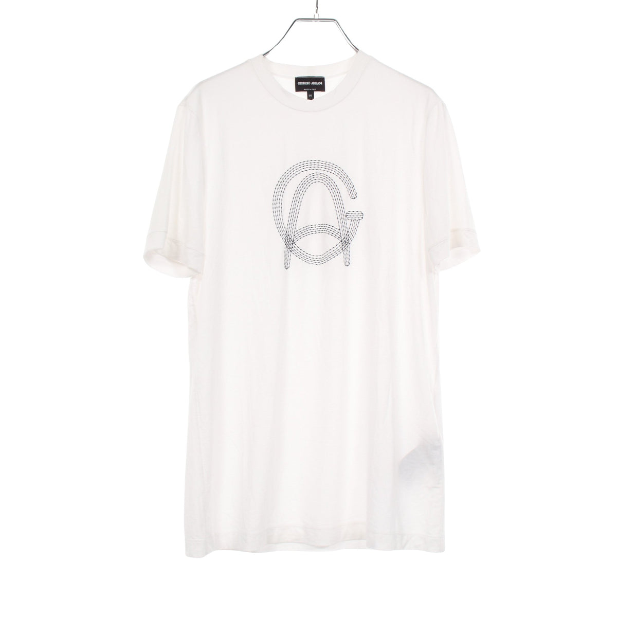 ロゴ 半袖Tシャツ レーヨン ホワイト ジョルジオアルマーニ