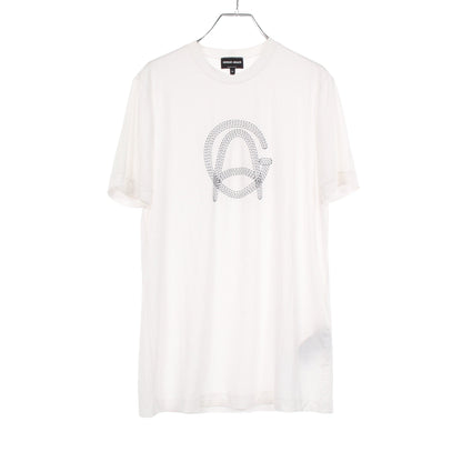 ロゴ 半袖Tシャツ レーヨン ホワイト ジョルジオアルマーニ