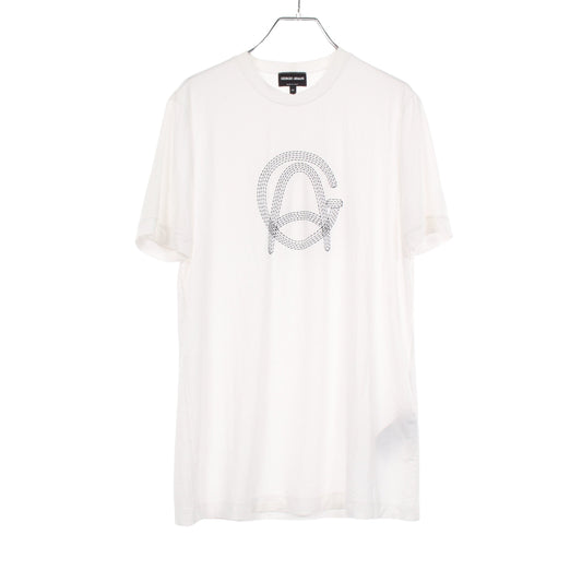 ロゴ 半袖Tシャツ レーヨン ホワイト ジョルジオアルマーニ
