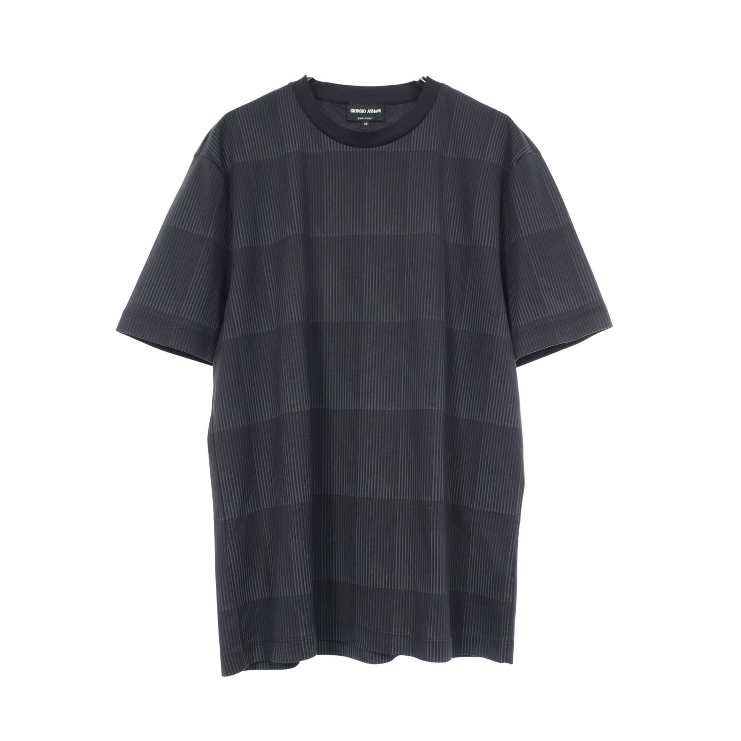 ストライプ クルーネック 半袖Tシャツ コットン ダークネイビー ジョルジオアルマーニ