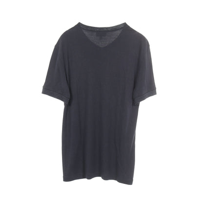 Vネック 半袖Tシャツ レーヨン シルク ネイビー ジョルジオアルマーニ