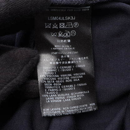 Vネック 半袖Tシャツ レーヨン シルク ネイビー ジョルジオアルマーニ