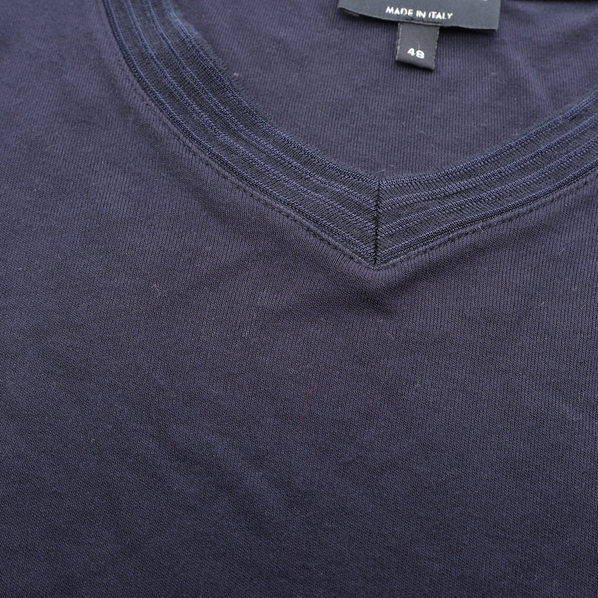 Vネック 半袖Tシャツ レーヨン シルク ネイビー ジョルジオアルマーニ