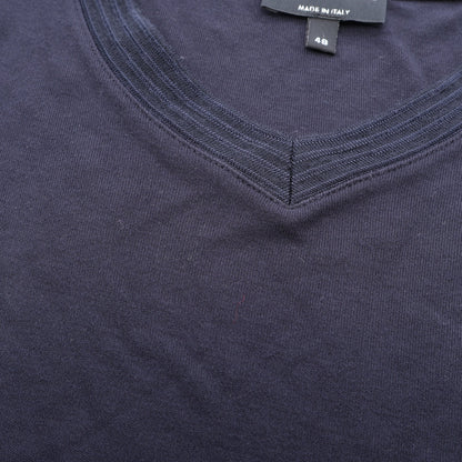 Vネック 半袖Tシャツ レーヨン シルク ネイビー ジョルジオアルマーニ