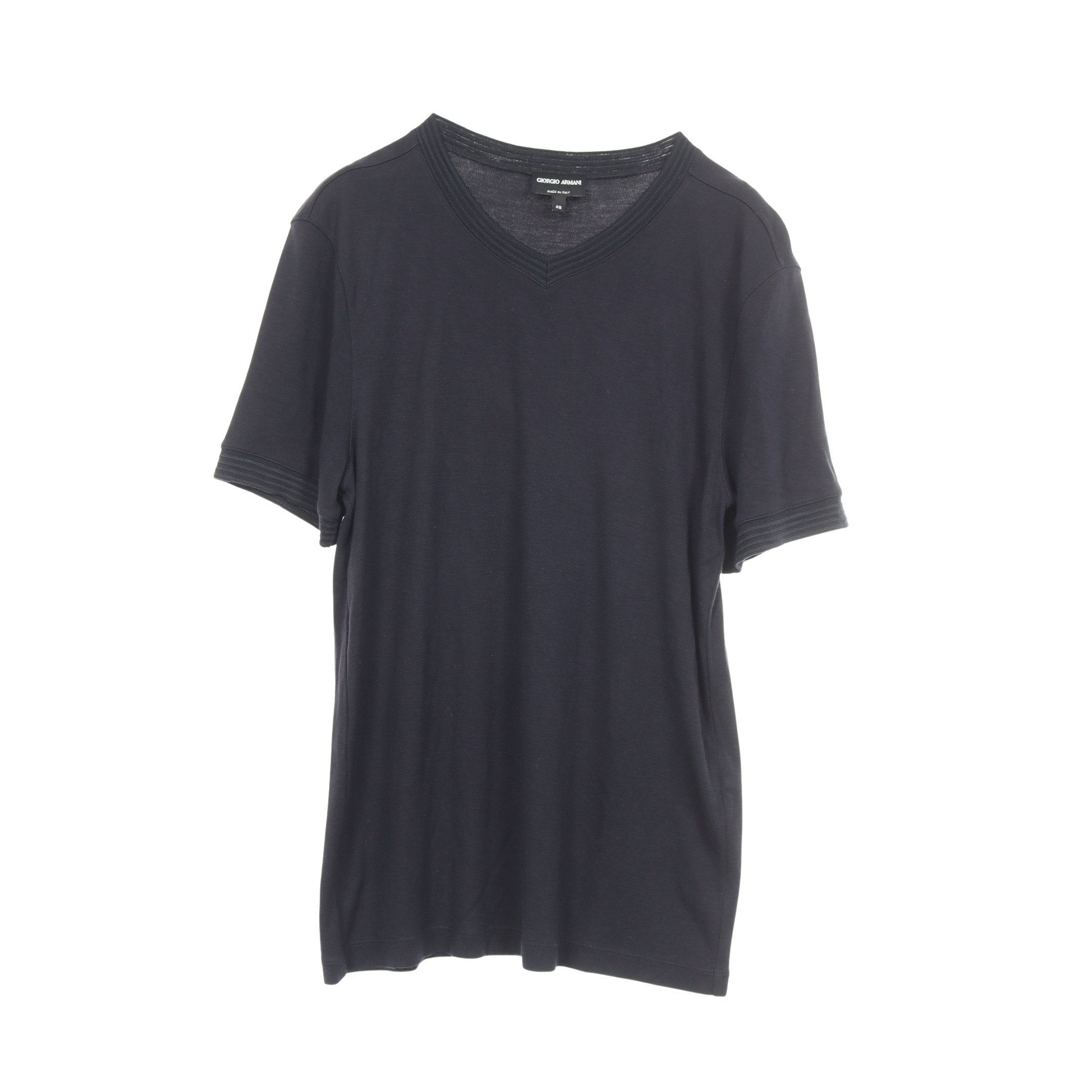 Vネック 半袖Tシャツ レーヨン シルク ネイビー ジョルジオアルマーニ