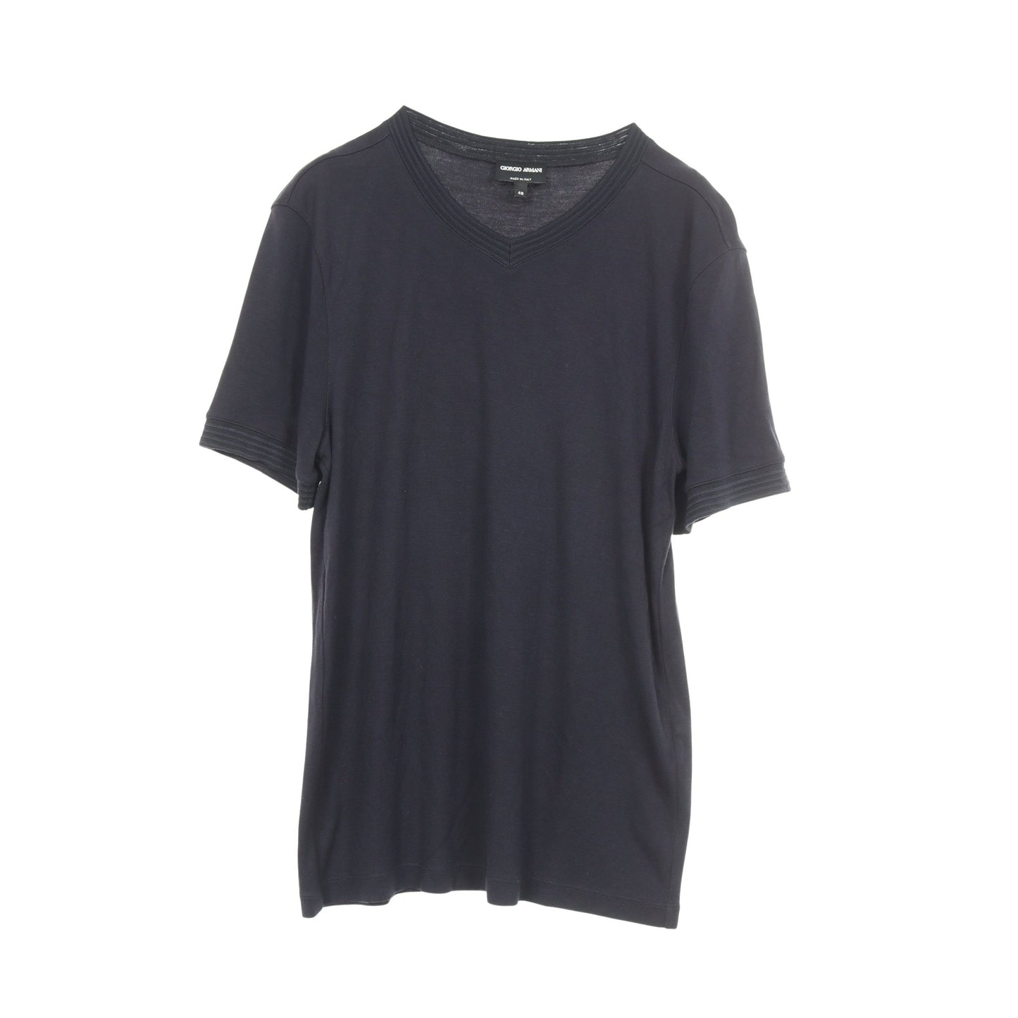 Vネック 半袖Tシャツ レーヨン シルク ネイビー ジョルジオアルマーニ