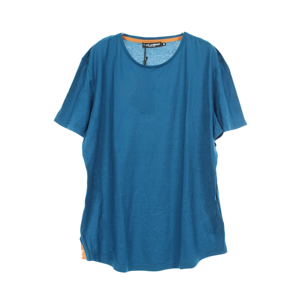半袖Tシャツ コットン シルク ブルーグリーン ドルチェアンドガッバーナ