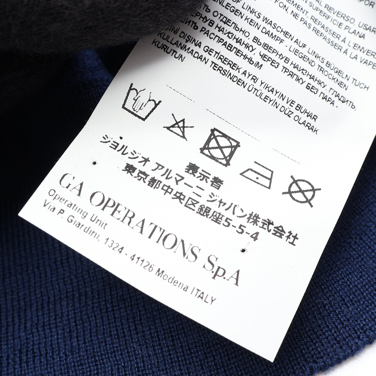ポケット付き 長袖 ニット ウール ネイビー エンポリオアルマーニ