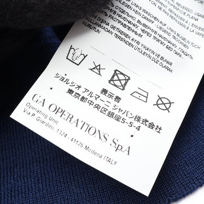 ポケット付き 長袖 ニット ウール ネイビー エンポリオアルマーニ