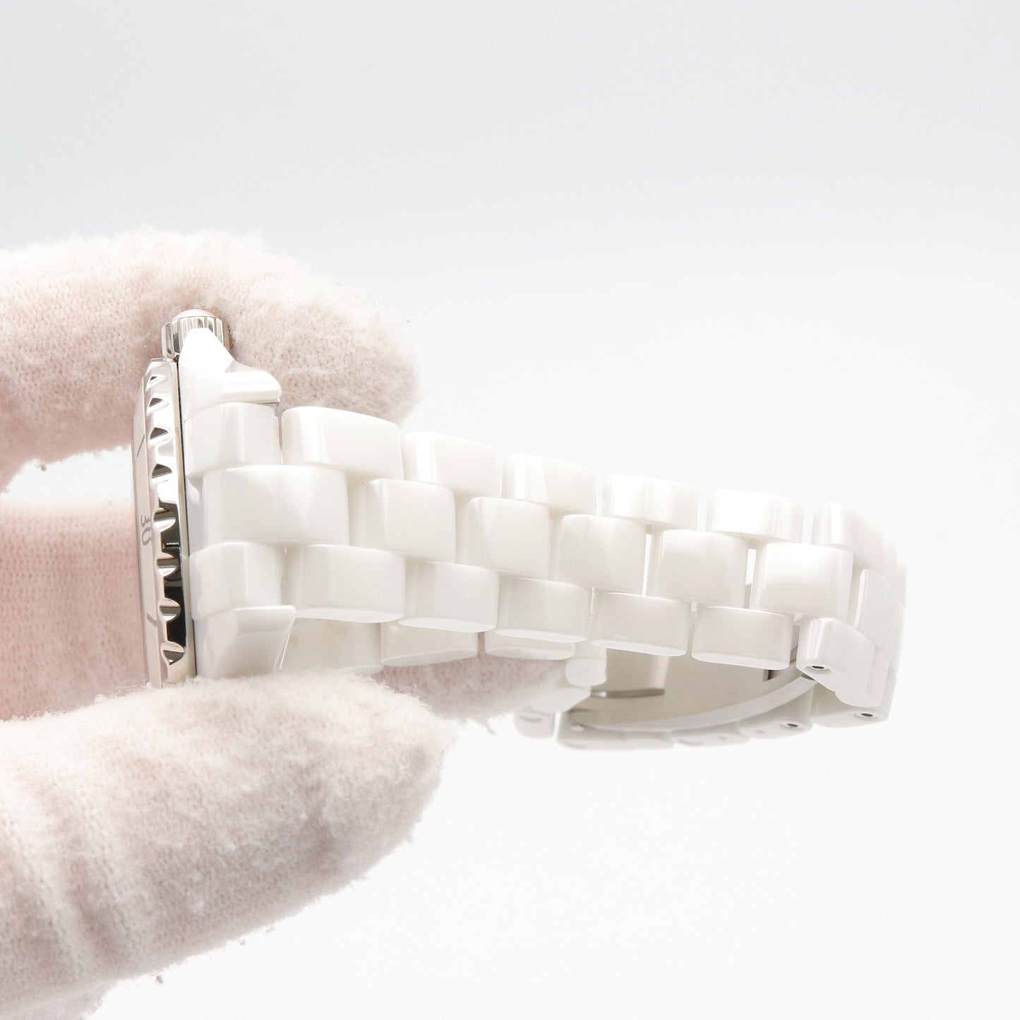 J12 12Pダイヤ レディース 腕時計 クオーツ セラミック ダイヤモンド ピンク ピンクシェル シャネル 時計 CHANEL