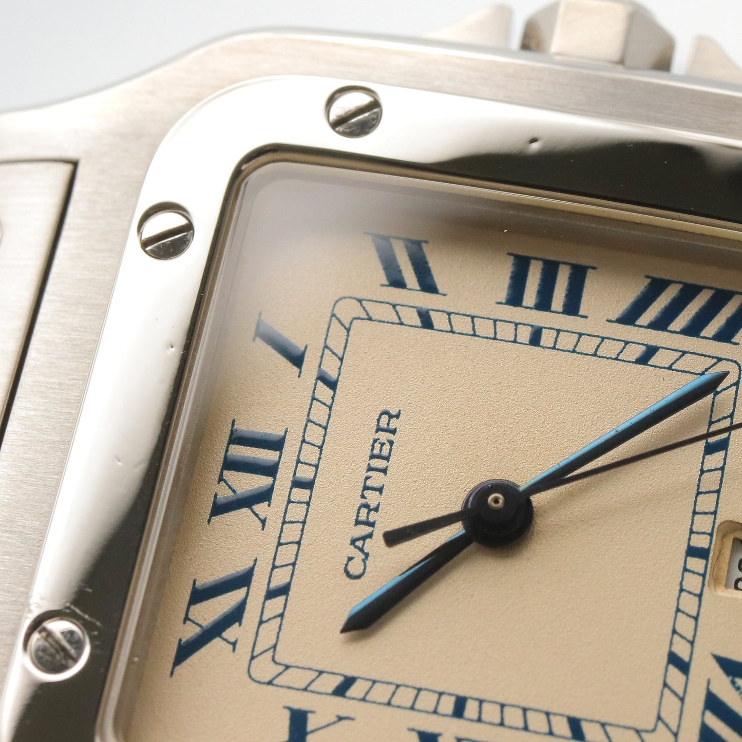 サントスガルベ LM メンズ 腕時計 クオーツ ステンレススチール アイボリー カルティエ 時計 Cartier