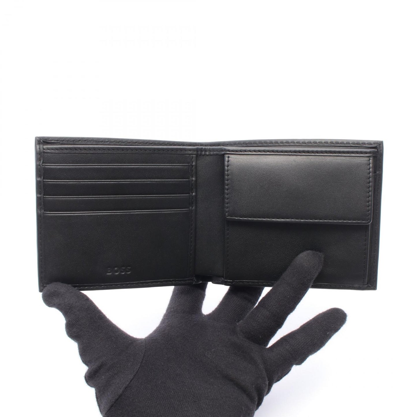 二つ折り財布 レザー ブラック ヒューゴボス 財布・小物 HUGO BOSS