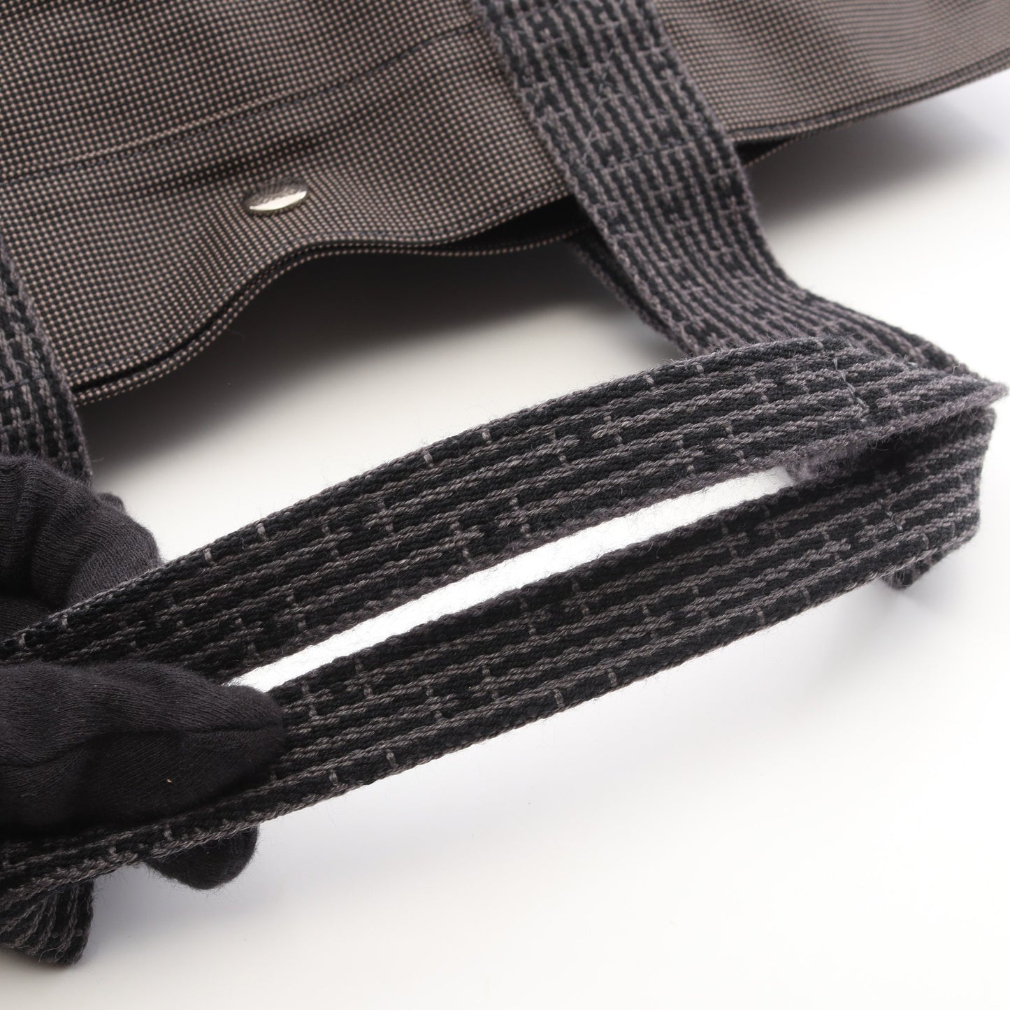 エールラインGM ハンドバッグ トートバッグ キャンバス グレー シルバー金具 エルメス バッグ HERMES